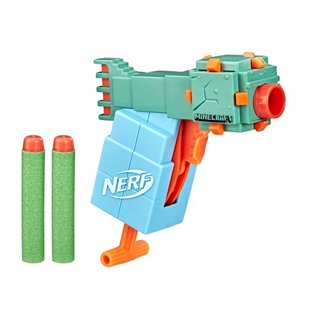 孩之宝Nerf热火Minecraft 我的世界微缩jolt软弹发射器儿童玩具枪