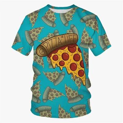 Funny Food Pizza T-shirt Casual Fashion 3D Printing T Shirts