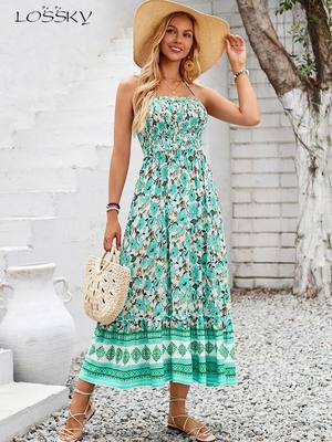 Summer Women Floral Long Dress,Women Trending Clothing,Summe