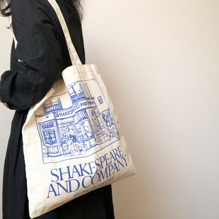 Shakespeare Shopping Print Shoulder Bag Canvas Ladies Women