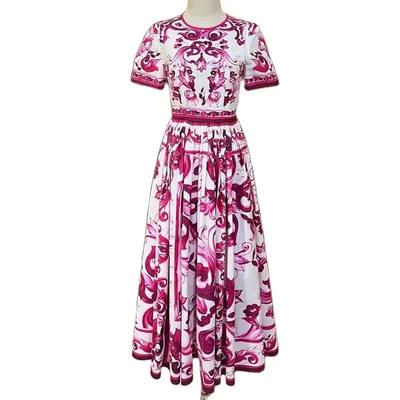 Fashion Designer Runway Red Blue and White Porcelain Print D