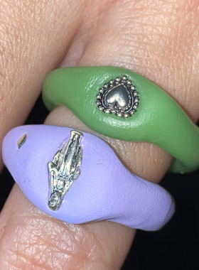 坏熊集市女设计玉色戒指可定制