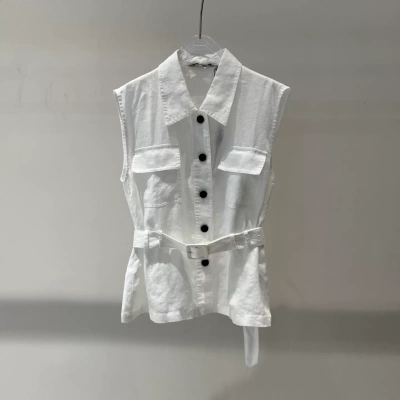 艾诺丝原装正品2026夏新款轻熟风无袖衬衫马甲背心上衣女BR152121