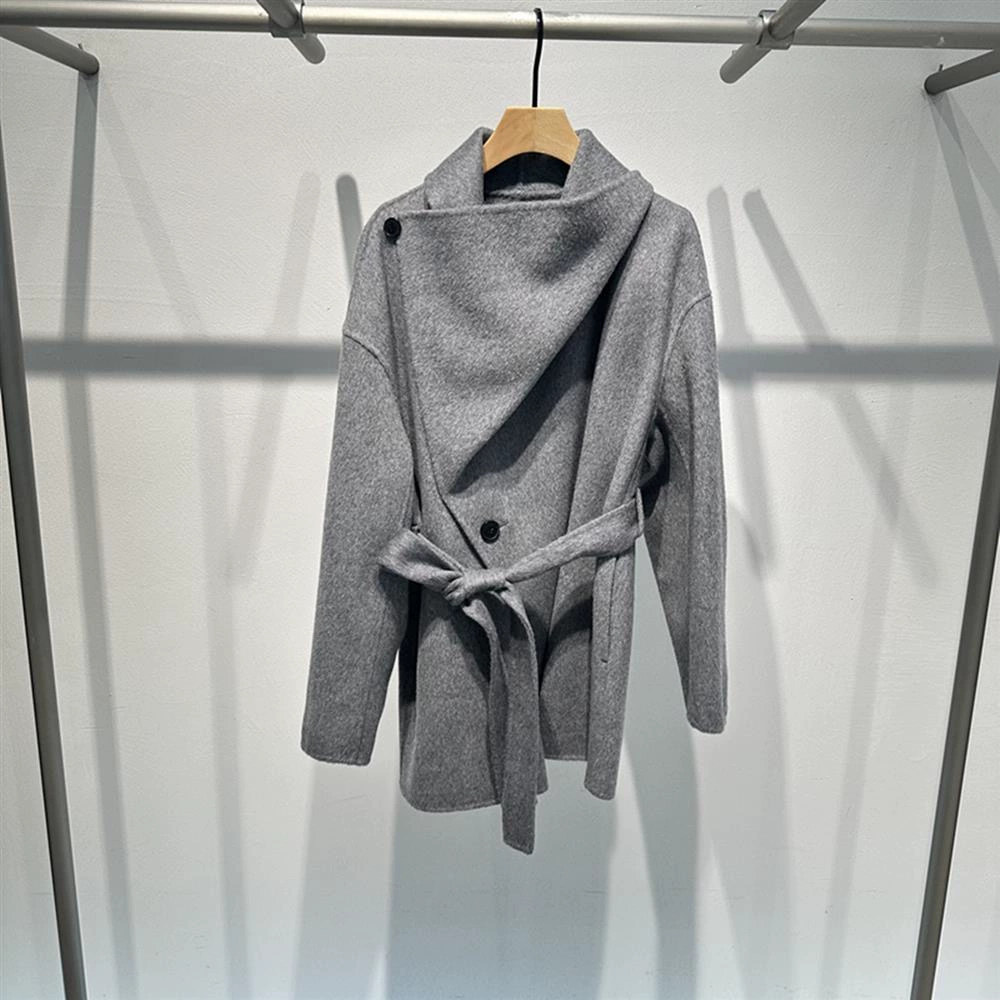 艾诺丝2025冬新女装专柜正品中长款双面呢大衣外套AR234129-2580