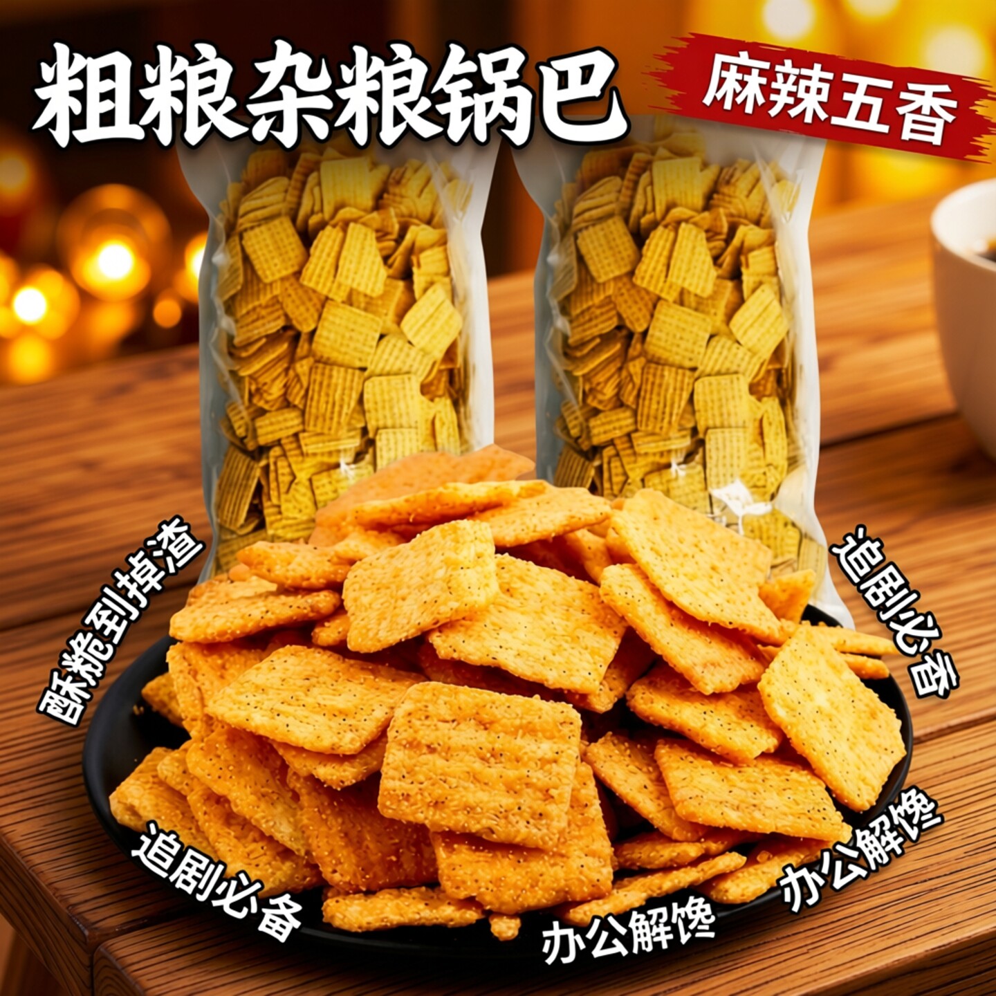 上和麻辣五香酥脆锅巴小零食