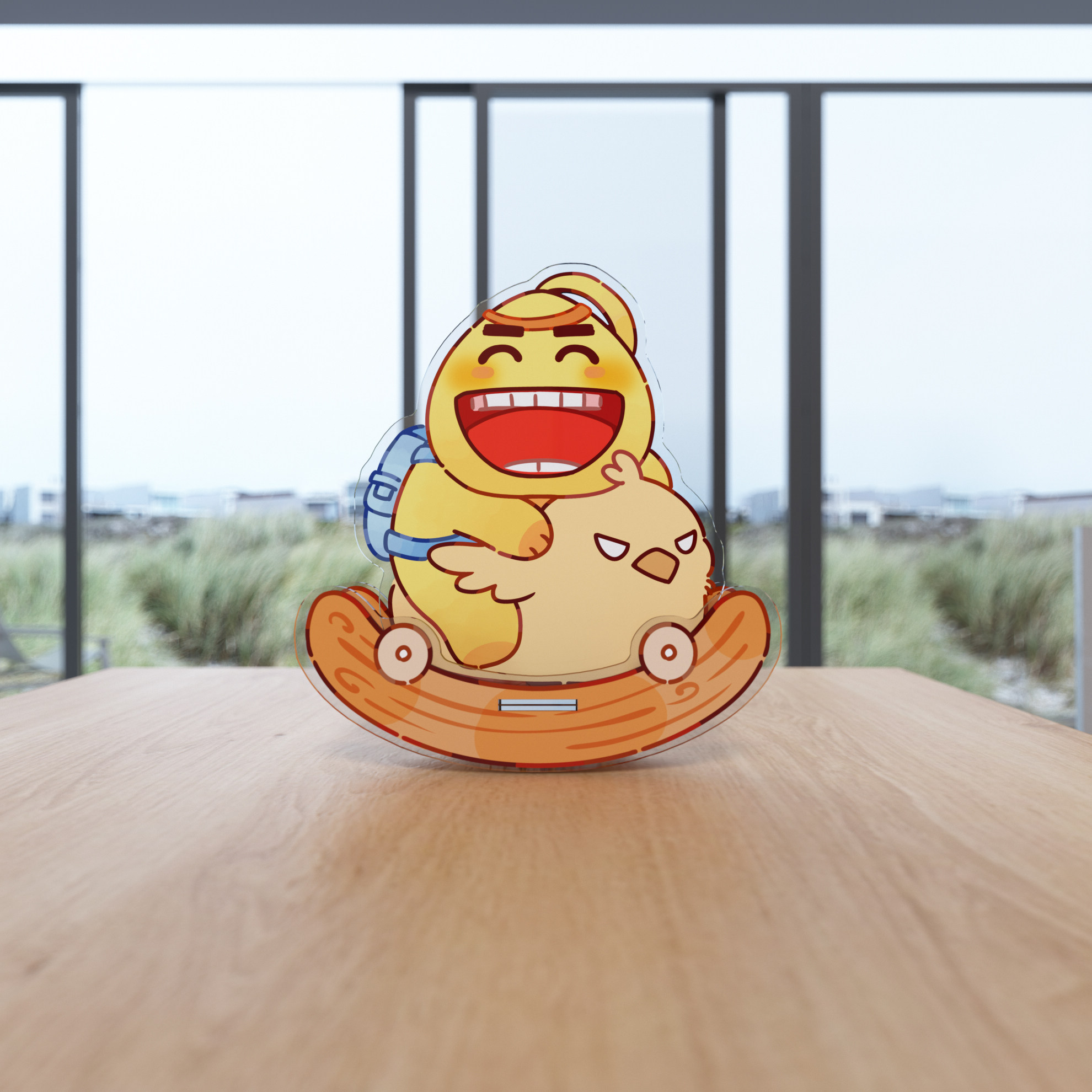 剑网3正版同人授权 小黑出品 黄鸡大笑亚克力摇摇乐摆件