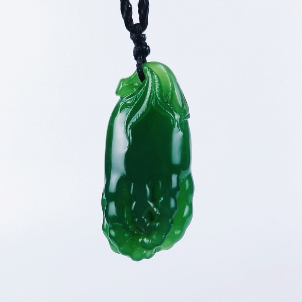 美好人生佛手西安绿挂件青田精品天然玉石雕刻靓女吊坠颈冰种包邮