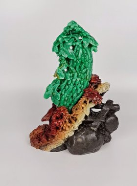苦瓜甘来青田石雕刻摆件天然艺术