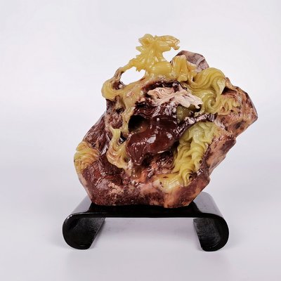 双马兄弟青田石雕摆件全天然广东纯手工艺收藏精品装修饰老店包邮