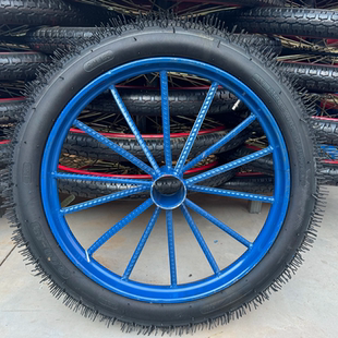 工地手推斗车轮26X21/2建筑劳动车实心轮子板车斗车架子人力车钢