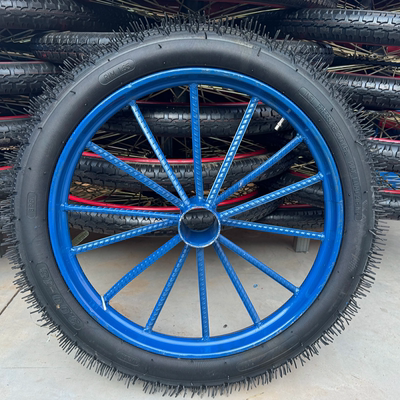 工地手推斗车轮26X21/2建筑劳动车实心轮子板车斗车架子人力车钢