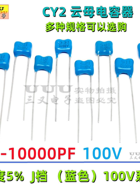 100V 1P-10000PF 2P 5P 10P 22P 100P 470P 2200P CY2 银云母电容