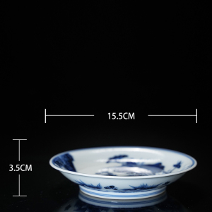 清雨香手绘青花以和为贵鱼藻壶承景德镇手工陶瓷茶具壶承小茶盘