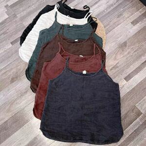 花社正品    炒色亚麻百搭吊带背心7810，胸围100，衣长61