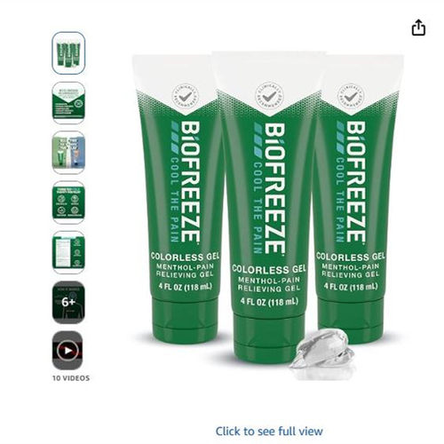 美国直邮3支装Biofreeze碧冰清凉舒缓凝胶运动小绿管