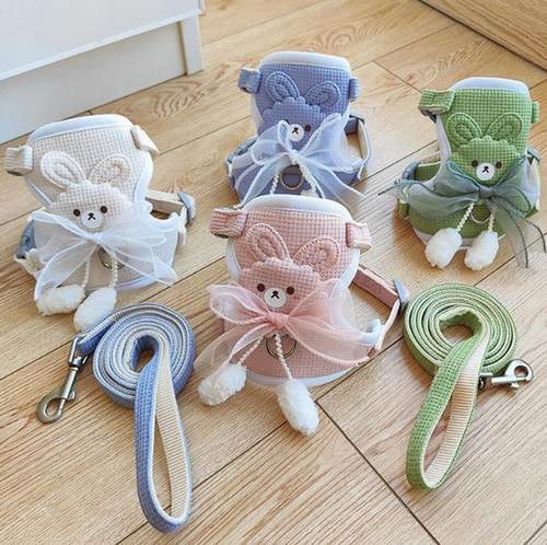 狗狗牵引绳背心式小型犬泰迪比熊狗链子遛猫咪胸背带狗绳宠物用品