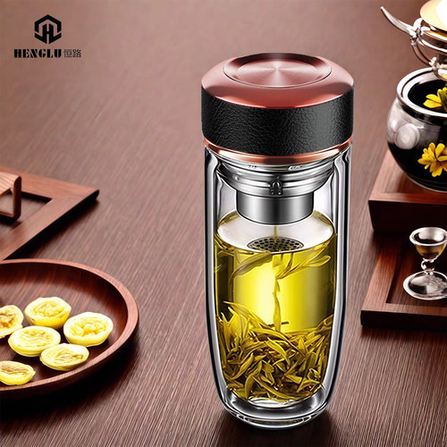 鹅蛋双层玻璃商用加厚高档茶杯