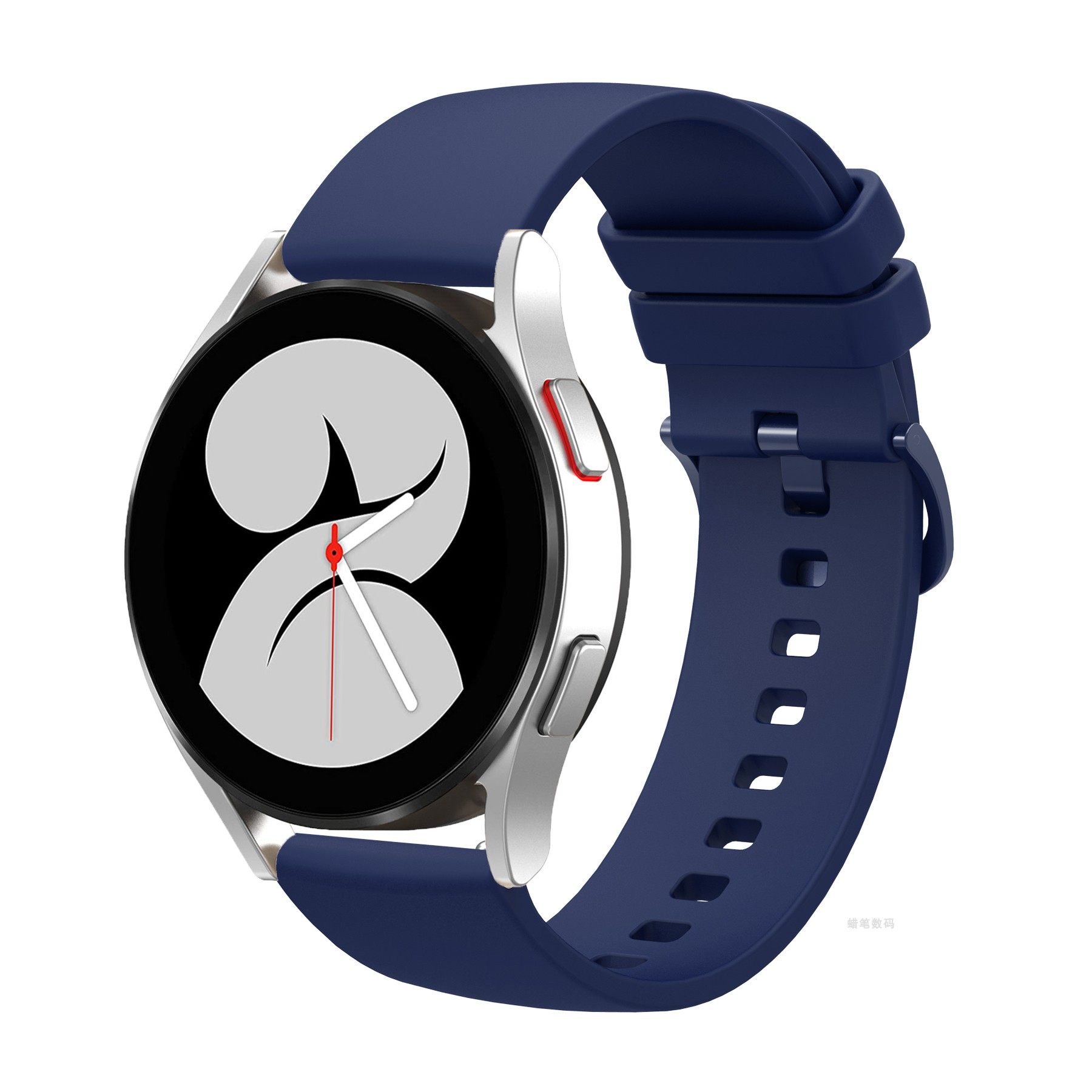 适用三星galaxywatch456平纹同色扣硅胶手表带active2腕带gears3