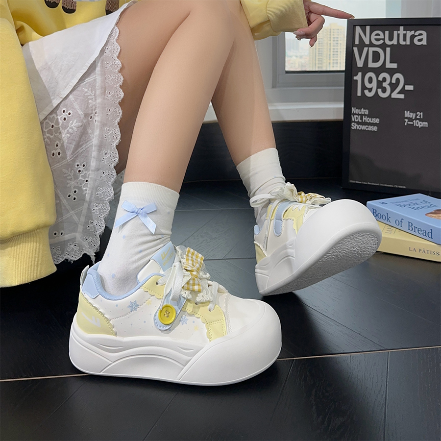 回力丑萌大头增高小白板鞋女