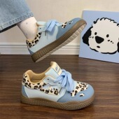 子女2026新款 夏季 回力蓝色豹纹德训鞋 ns潮轻便软底复古运动板鞋