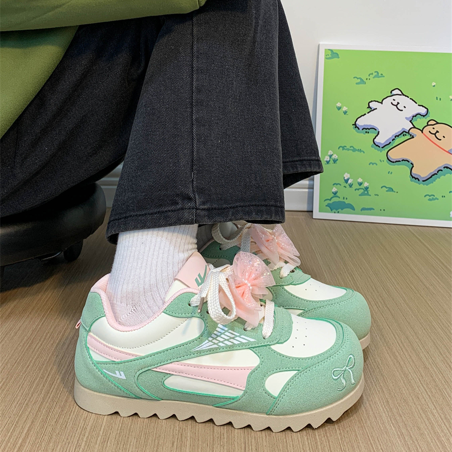 回力绿粉德训鞋子女款夏季透气