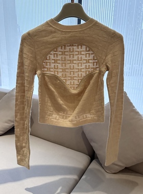 *老花字母*原创镂空新款韩版修身显瘦百搭长袖打底衫女上衣