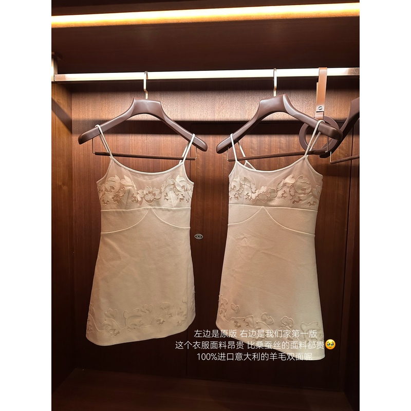 e*s烧花*比桑蚕丝都贵的面料*超重工意大利进口羊毛双面呢连衣裙