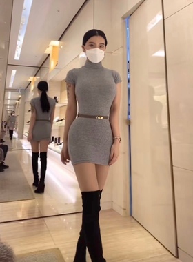 孙智慧 韩妹心机4色内搭紧身连衣裙 短