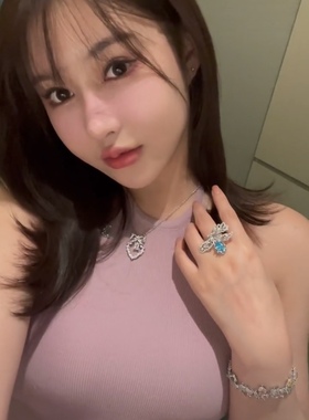 2022夏季新色螺纹无袖针织裙 al*y紫色挂脖设计感连衣裙