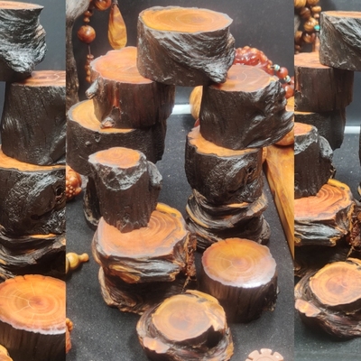 底座手把件文玩松明子琥珀木原木