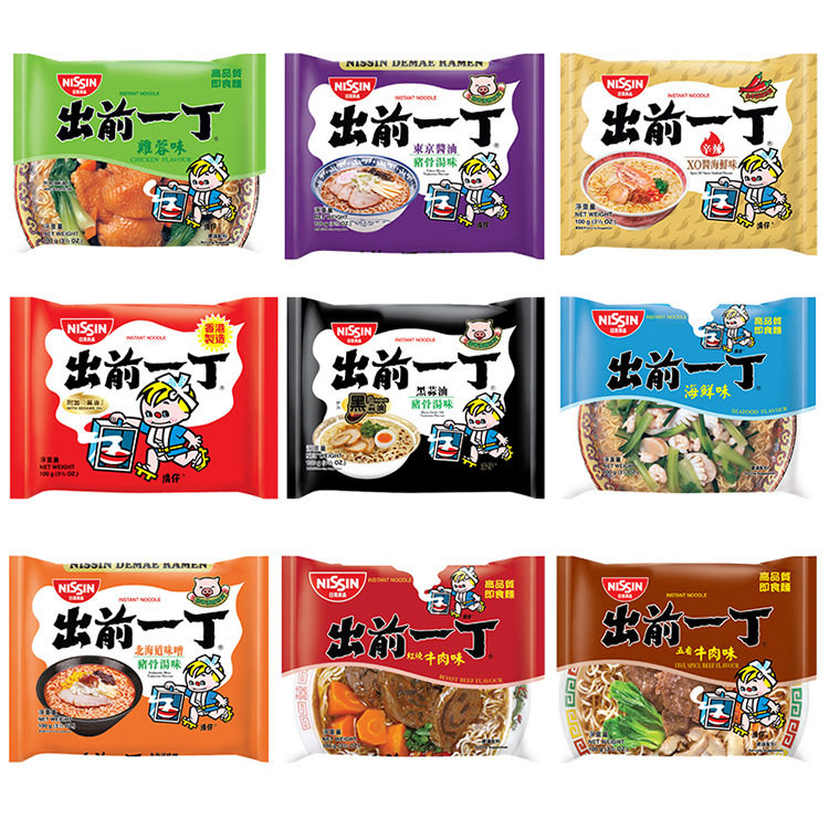 宝宝包邮香港进口出前一丁日清方便面100g泡面酱牛肉传统工艺多口