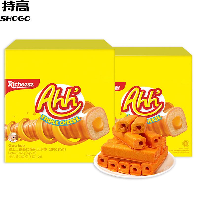 印尼进口Richeese丽芝士雅嘉奶酪味玉米棒160g零食膨化进口零食