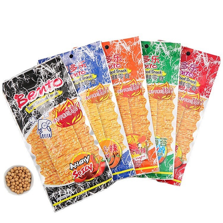 宝宝泰国进口食品 拌多乐手撕鱿鱼片香辣条4味海产零食20g辣条