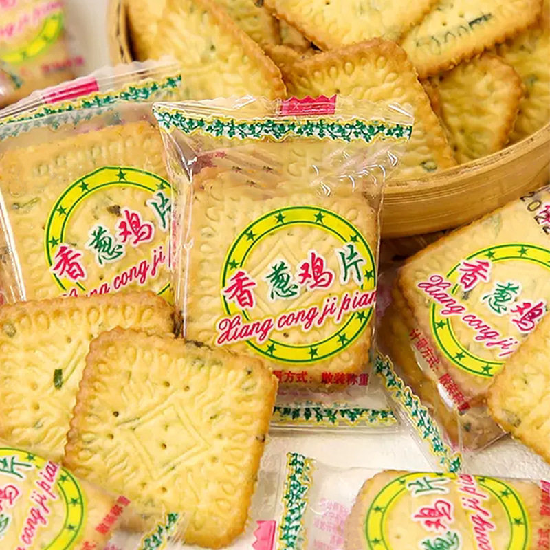 伟龙饼干500g零食办公室香葱批发独立食品小包装代发整箱早餐薄