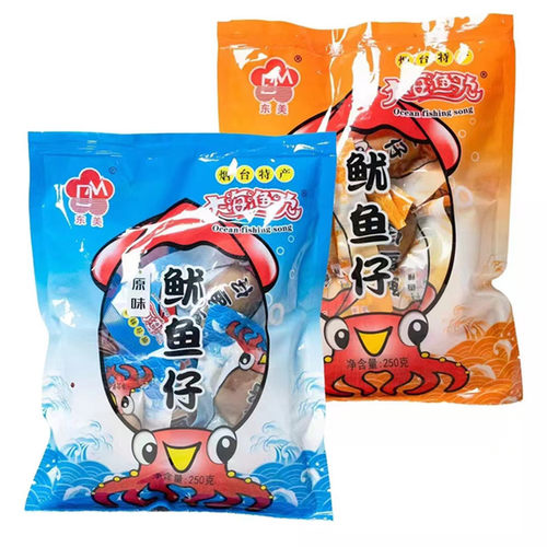 鱿鱼仔250g/袋墨鱼仔带鱼籽小包满籽即食零食休闲海鲜香辣