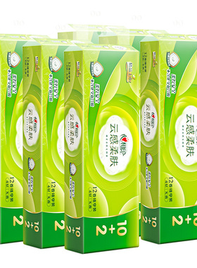 心相印云感卷纸110克四层有芯卷纸立体压花卷筒卫生纸6提装BT5312