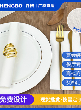 高檔布紋無塵紙餐巾3040cm酒店客用餐巾一次性口布無塵紙跨境專