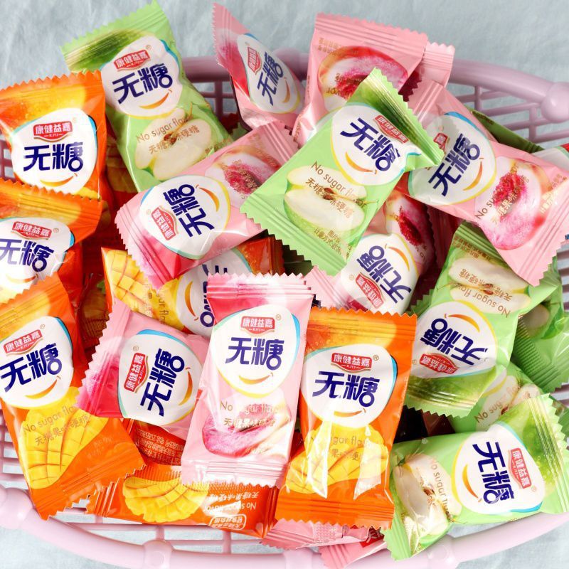 宝宝无糖水果糖硬糖芒果白桃苹果味糖果人中老人代糖无糖食品友人
