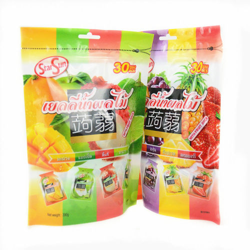 宝宝泰国进口果冻 starsun综合什锦味水果味可吸式蒟蒻果冻390g独