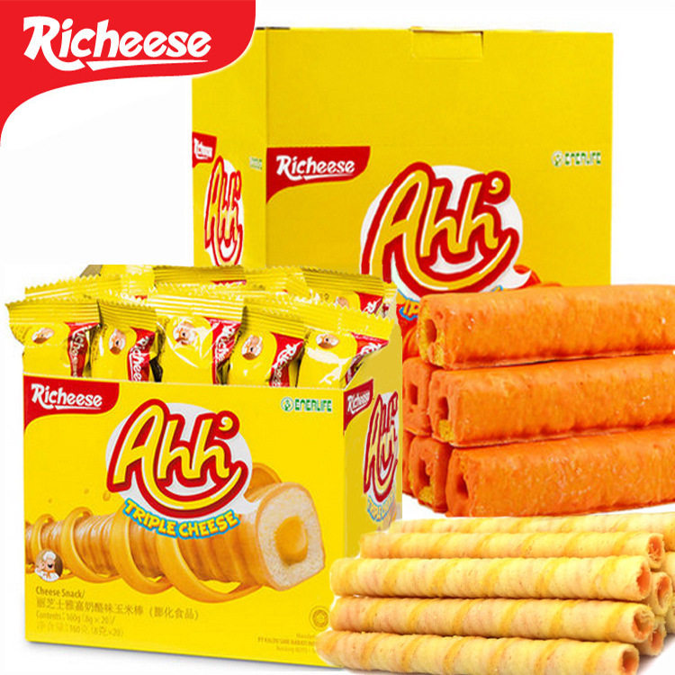 宝宝包邮印尼进口休闲食品丽芝士奶酪威化饼干曲奇玉米芝心棒零食