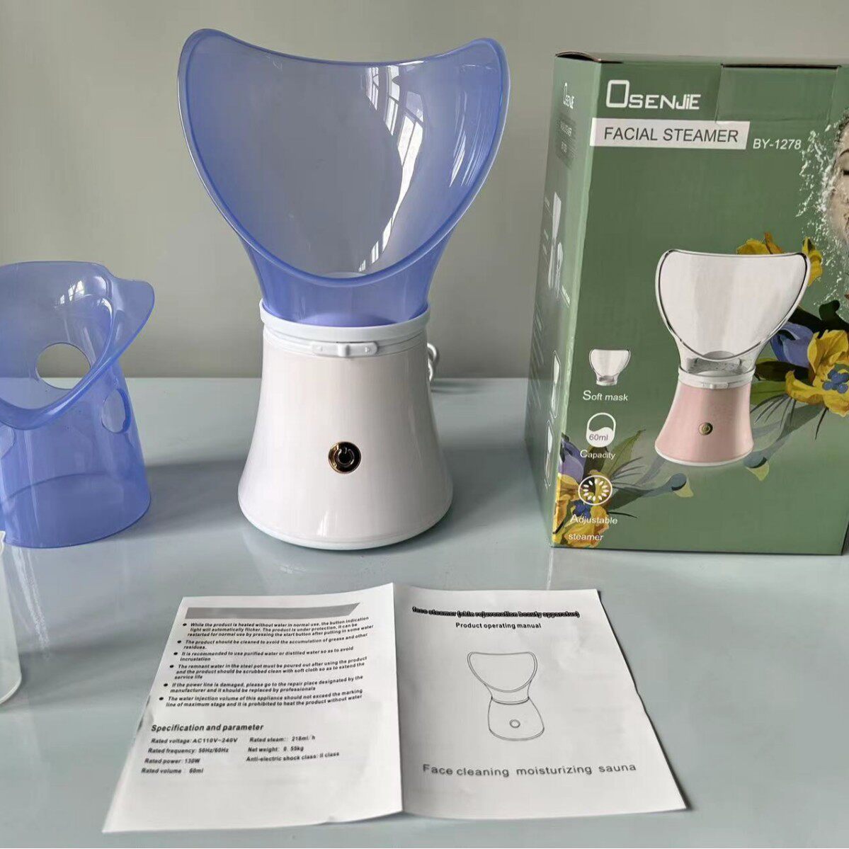 新款蒸脸器美容蒸鼻蒸脸器 家用养颜补水仪蒸脸器 离子蒸汽美容仪