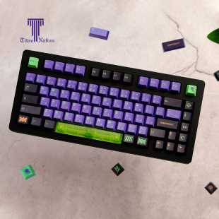 泰坦国度EVA初号机01键帽PC全透大全套171键高透耐磨原厂高度键帽