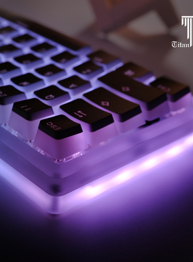 泰坦PBT双皮奶透光布丁键帽闭口OEM无水口61/68/75/84/87/98/104