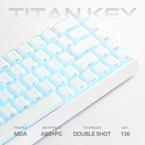 泰坦国度水晶键帽2.0正侧刻透明