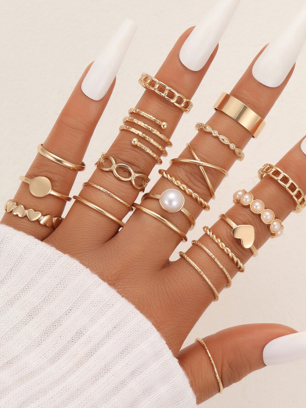 KOREAN INS TIDE COLD STYLE RETRO RING FEMALE HIP HOP JUMPY PLAYER PUNK RING PERSONALITY PEARL INDEX FINGER RING