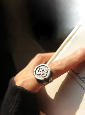 小众设计感瑜伽当代首饰开口银戒