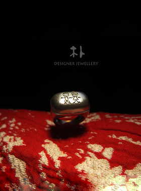 高级设计感轻奢简约素银松弛指环