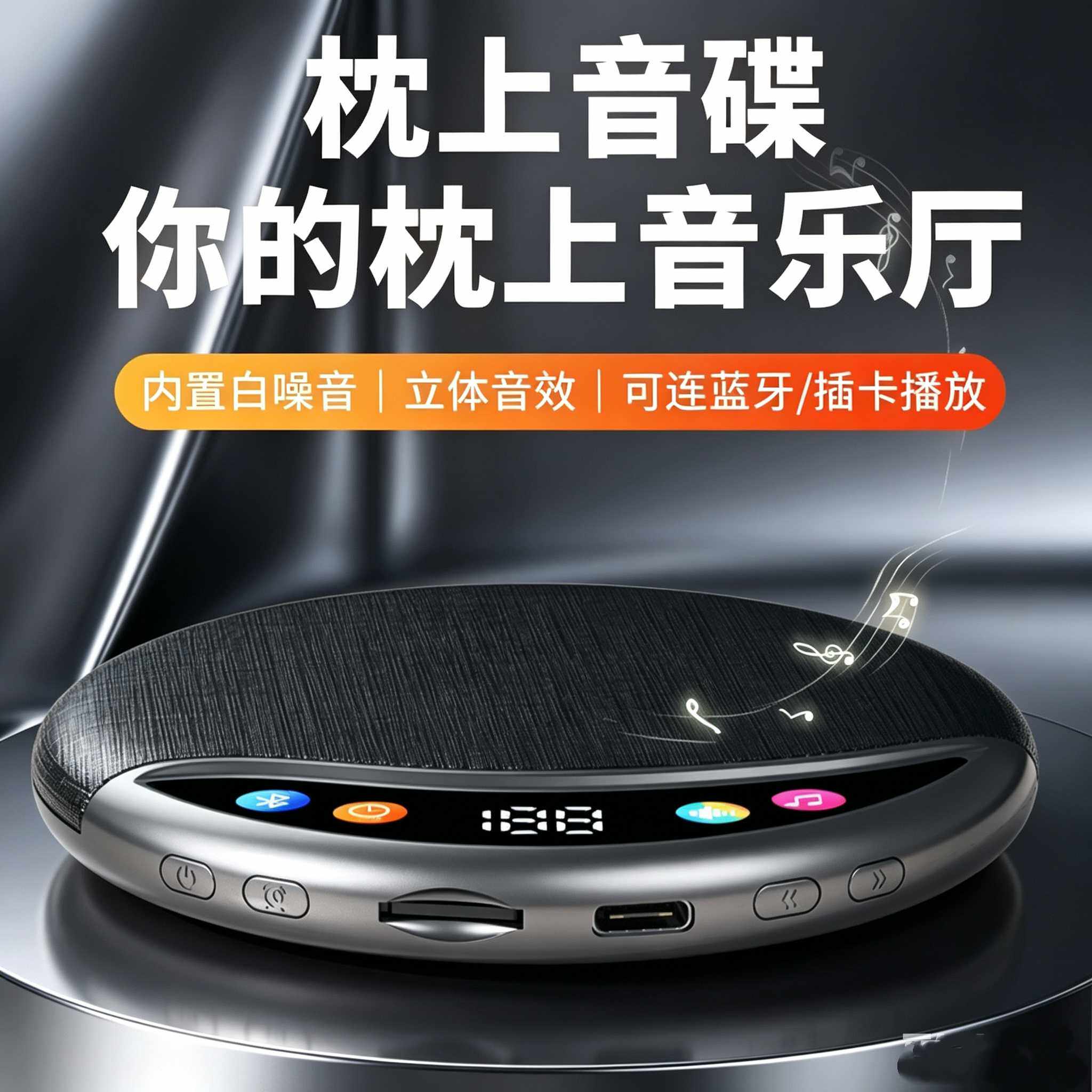 枕下助眠音箱多功能蓝牙音响白噪音超长续航睡眠枕边可插TF内存卡