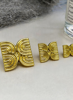 11/15/21mm金色方形蝴蝶结纽扣 新中式衬衣开衫西服外套 高档纽扣