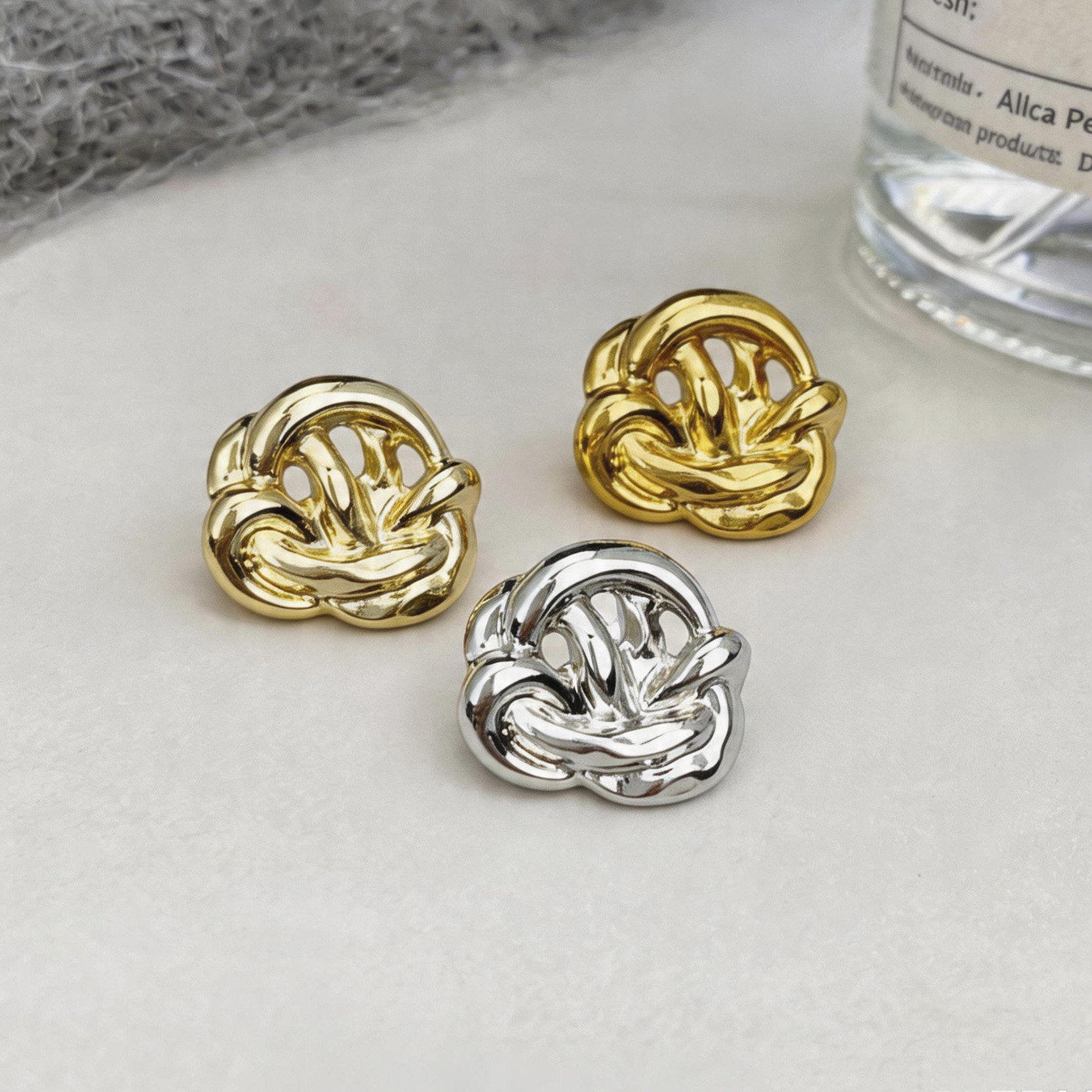 14/21mm法式小香风不规则镂空金属纽扣 西服连衣裙开衫装饰手缝扣